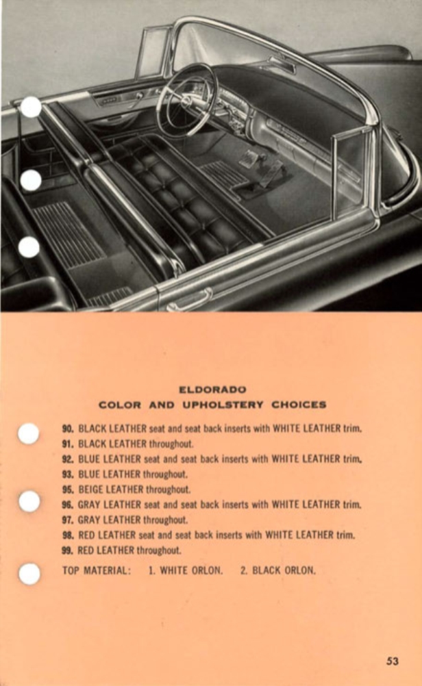 1955 Cadillac Salesmans Data Book Page 130